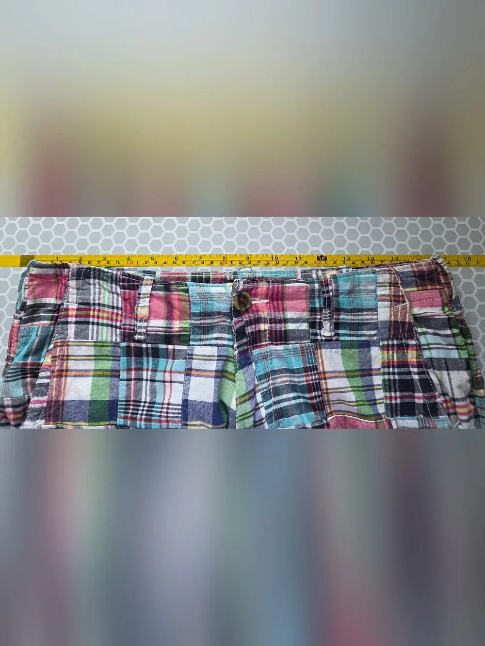 Gap Lived In Madras Patchwork Plaid Shorts Cotton Breathable Preppy Nantucket 32